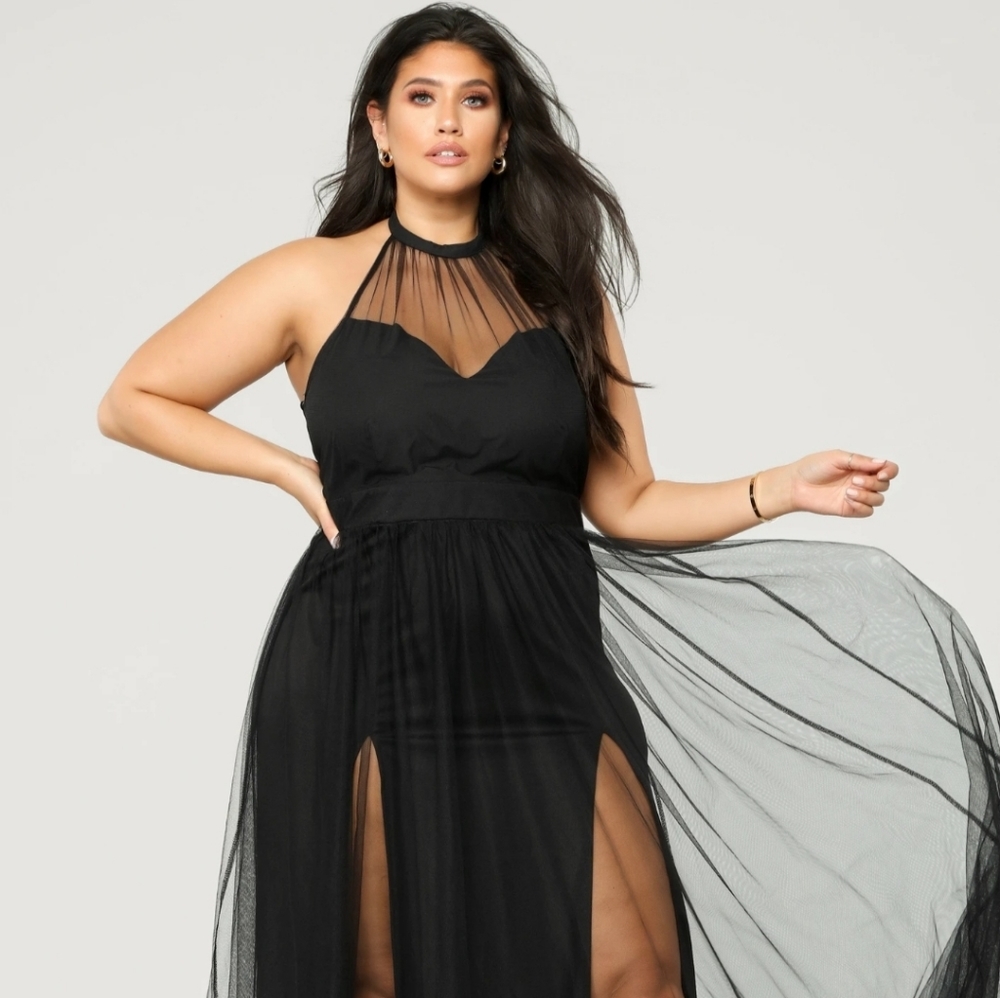 Black Tulle Gown - Dress